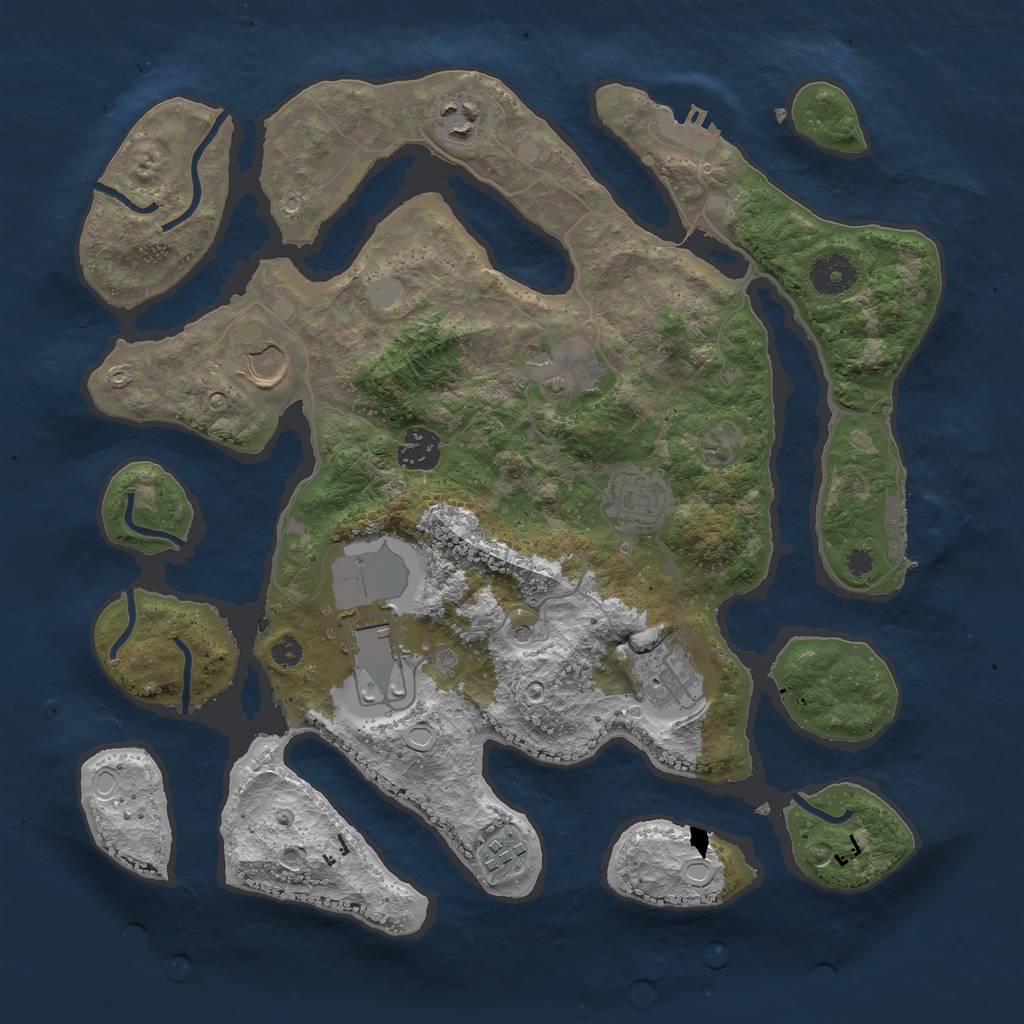 Rust Map: Procedural Map, Size: 3550, Seed: 432584, 16 Monuments