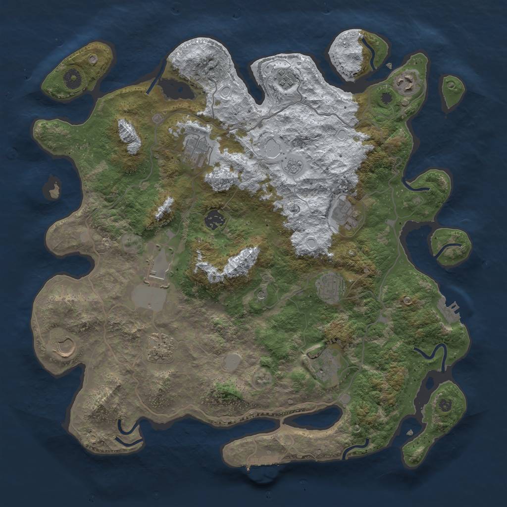 Rust Map: Procedural Map, Size: 4000, Seed: 981717, 19 Monuments