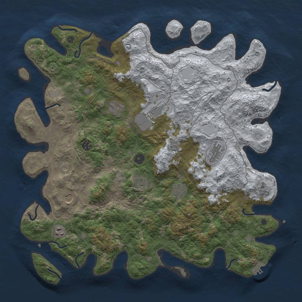 Rust Map: Procedural Map, Size: 4500, Seed: 35366, 17 Monuments