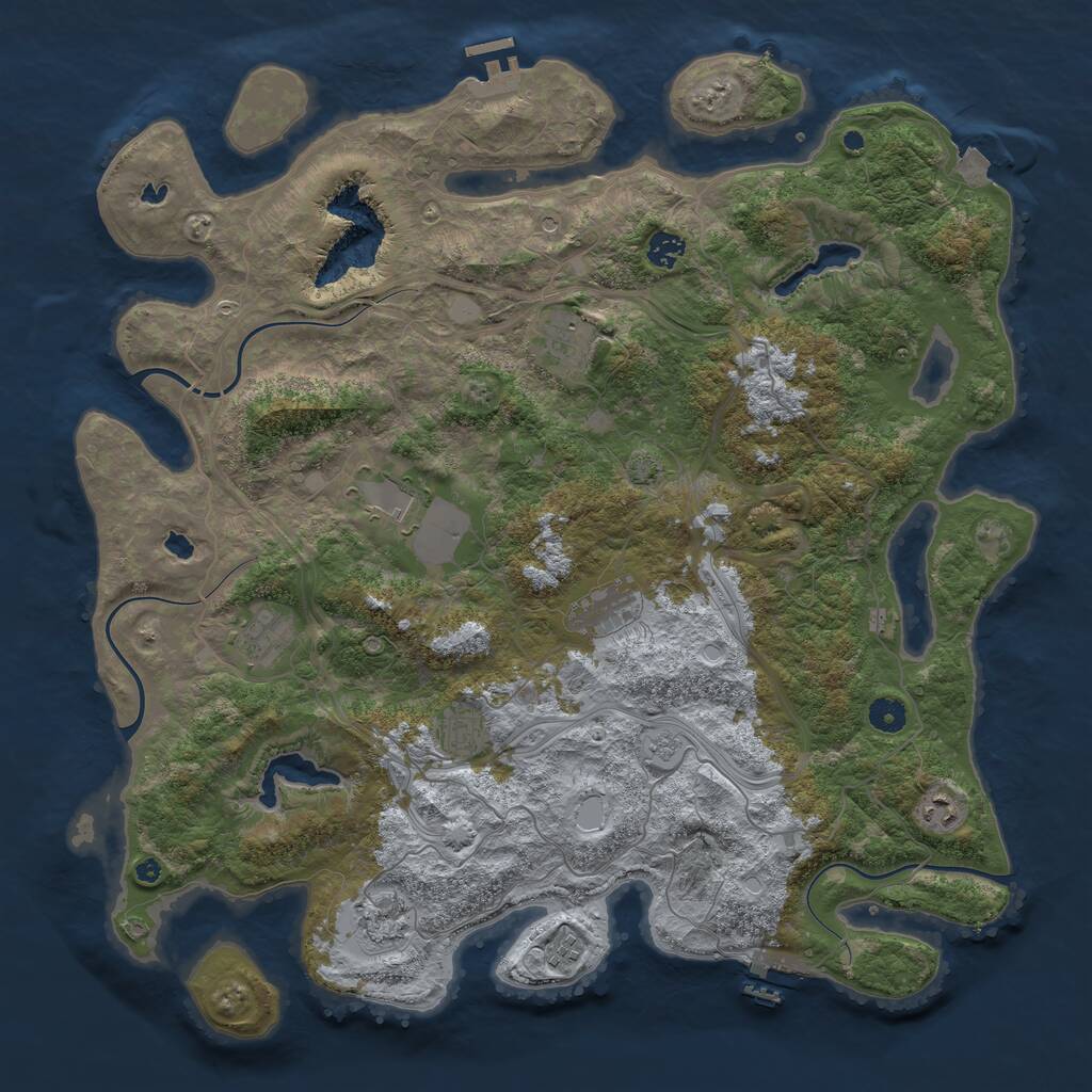 Rust Map: Procedural Map, Size: 4500, Seed: 2273572, 15 Monuments