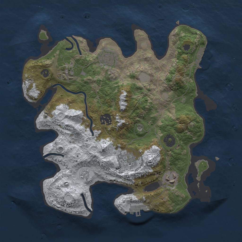 Rust Map: Procedural Map, Size: 3000, Seed: 2131149832, 14 Monuments