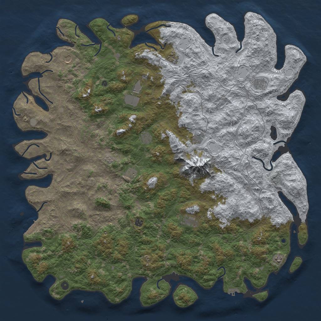 Rust Map: Procedural Map, Size: 6000, Seed: 318511528, 20 Monuments