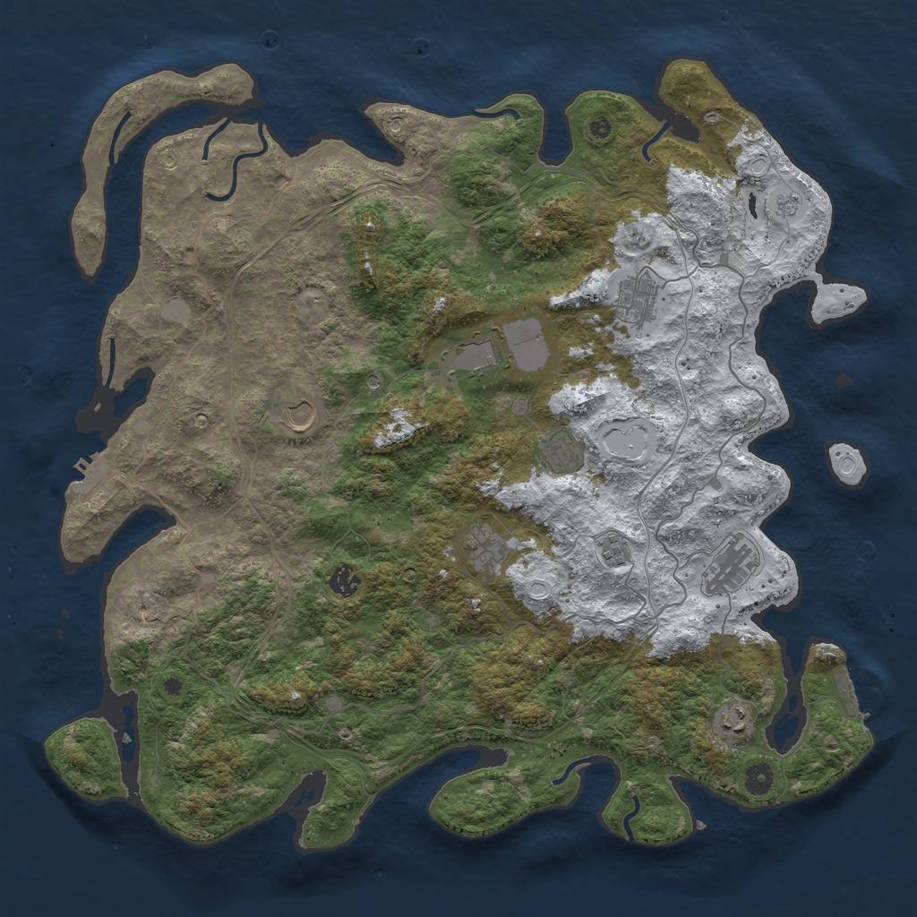 Rust Map: Procedural Map, Size: 4500, Seed: 5112986, 18 Monuments