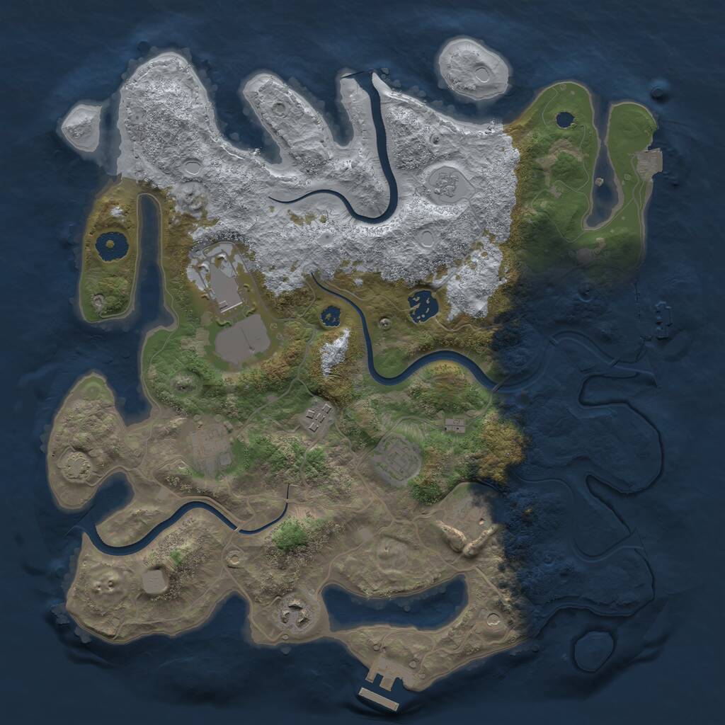 Rust Map: Procedural Map, Size: 3550, Seed: 531919, 13 Monuments