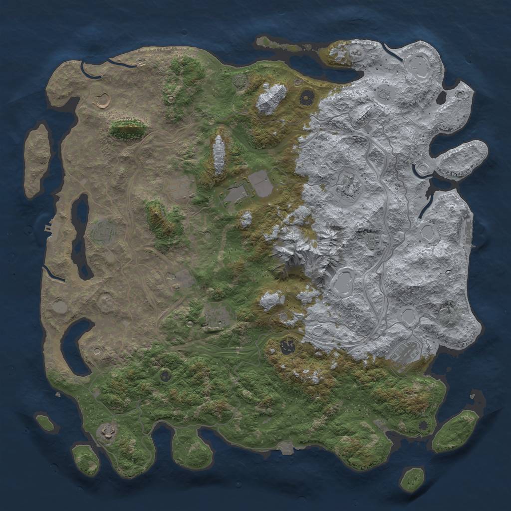 Rust Map: Procedural Map, Size: 5000, Seed: 128017, 19 Monuments