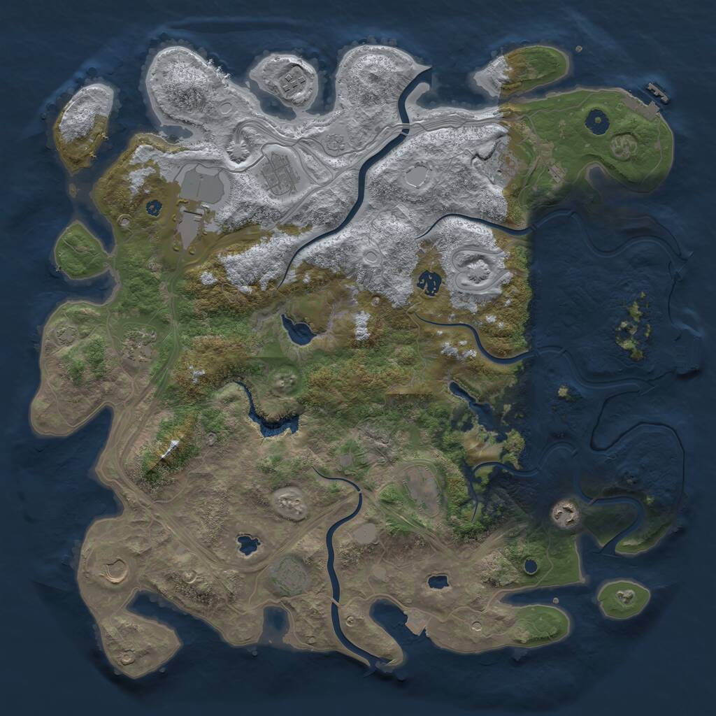 Rust Map: Procedural Map, Size: 4500, Seed: 2567082, 16 Monuments