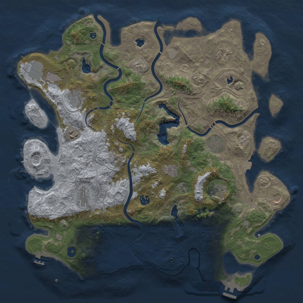 Rust Map: Procedural Map, Size: 4500, Seed: 3254527, 17 Monuments