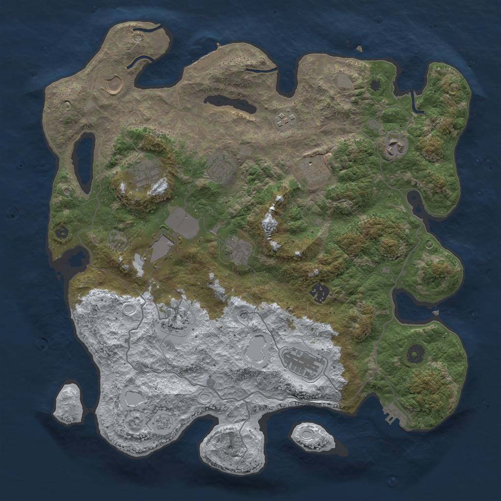 Rust Map: Procedural Map, Size: 4000, Seed: 780721, 20 Monuments