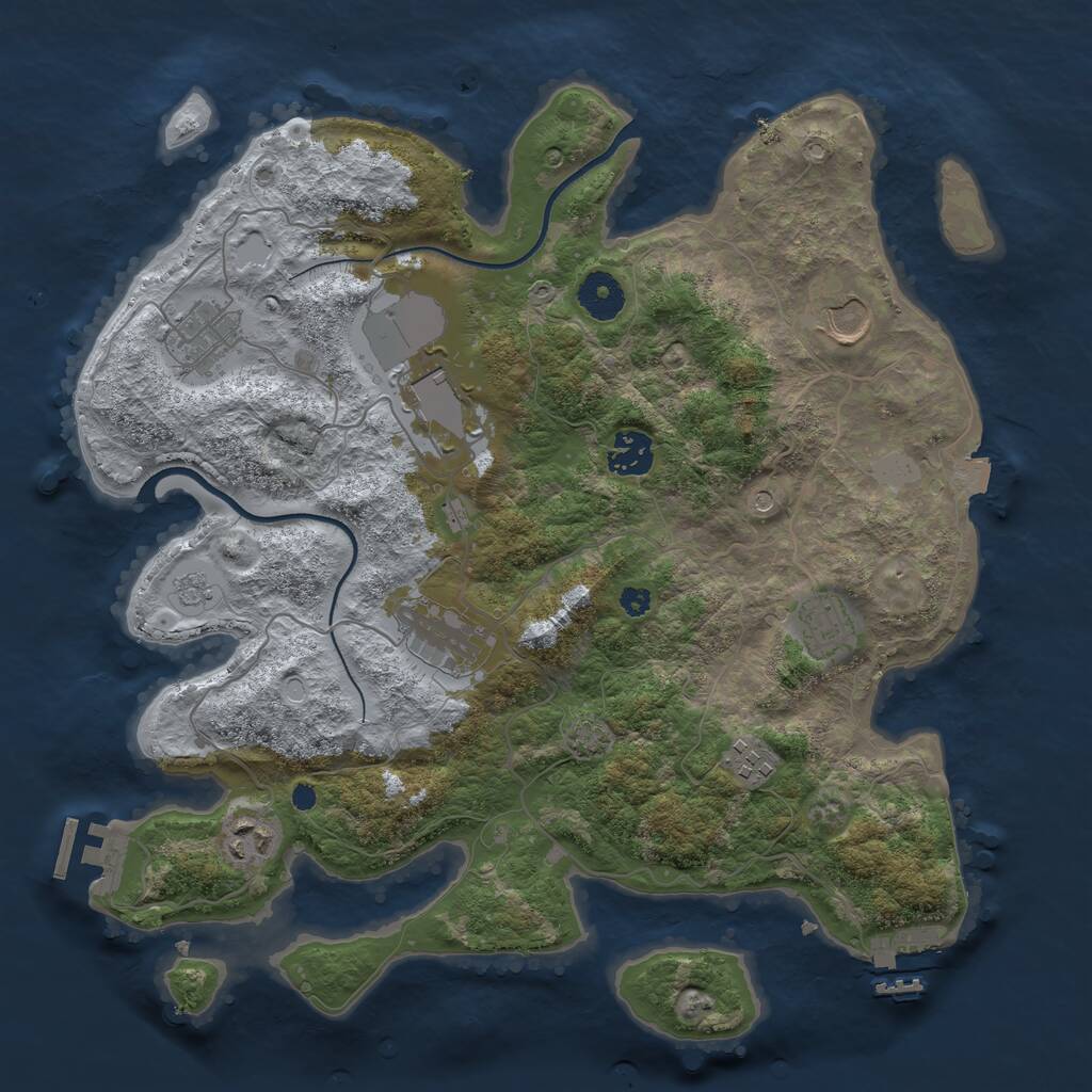 Rust Map: Procedural Map, Size: 3550, Seed: 338250, 14 Monuments