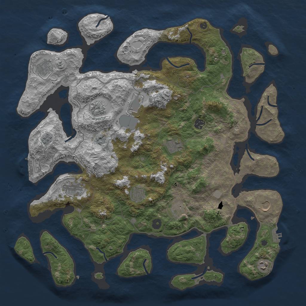 Rust Map: Procedural Map, Size: 4500, Seed: 5823863, 19 Monuments
