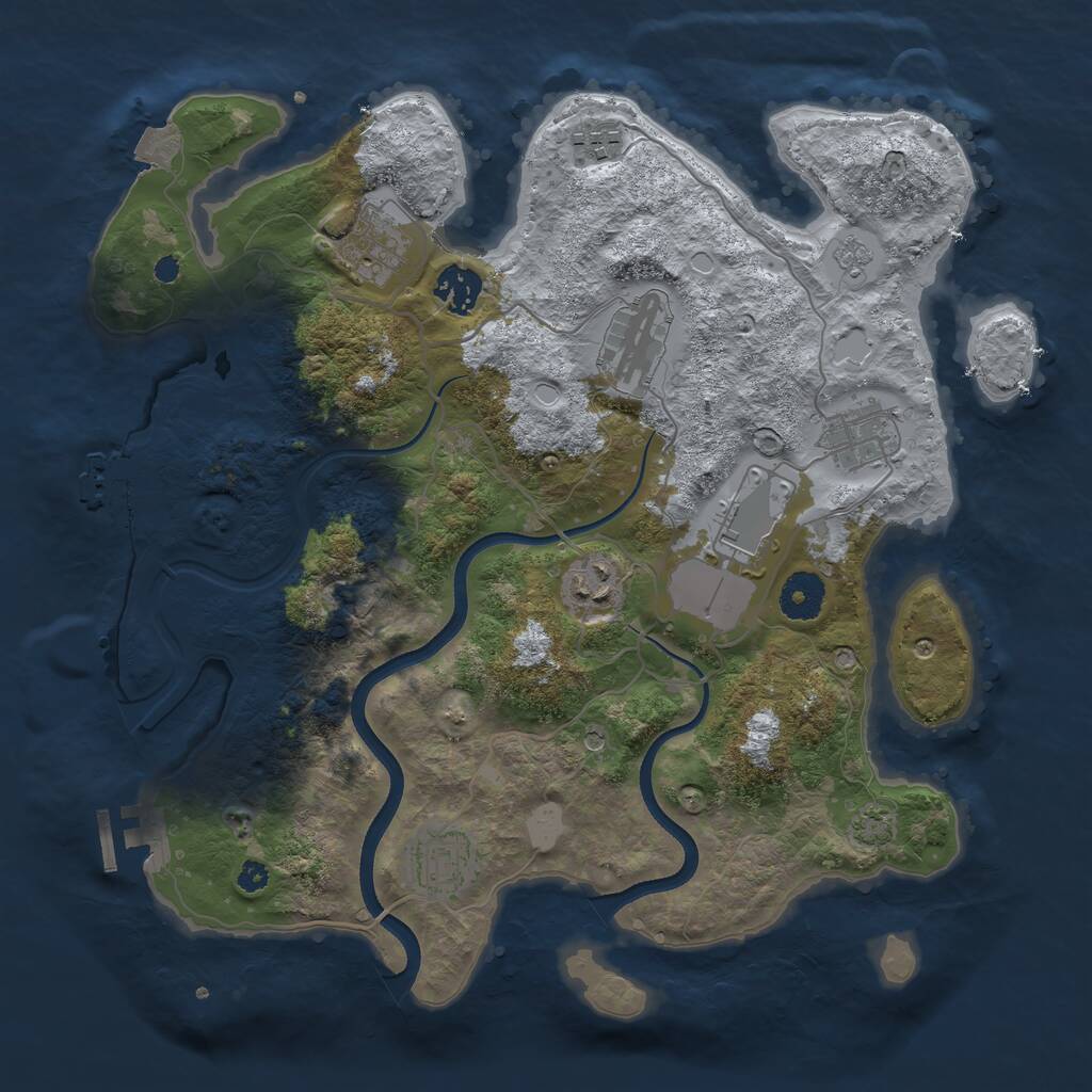 Rust Map: Procedural Map, Size: 3500, Seed: 1132410, 14 Monuments