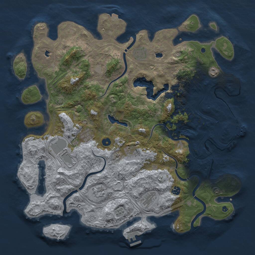 Rust Map: Procedural Map, Size: 4500, Seed: 112130491, 15 Monuments