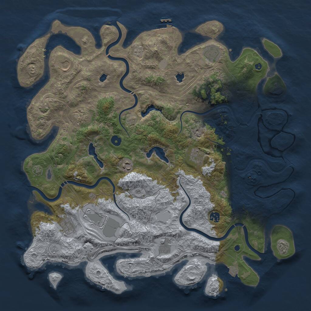 Rust Map: Procedural Map, Size: 4500, Seed: 4226887, 15 Monuments