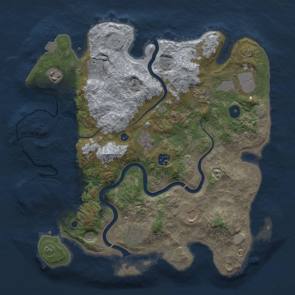 Rust Map: Procedural Map, Size: 3700, Seed: 6022203, 14 Monuments