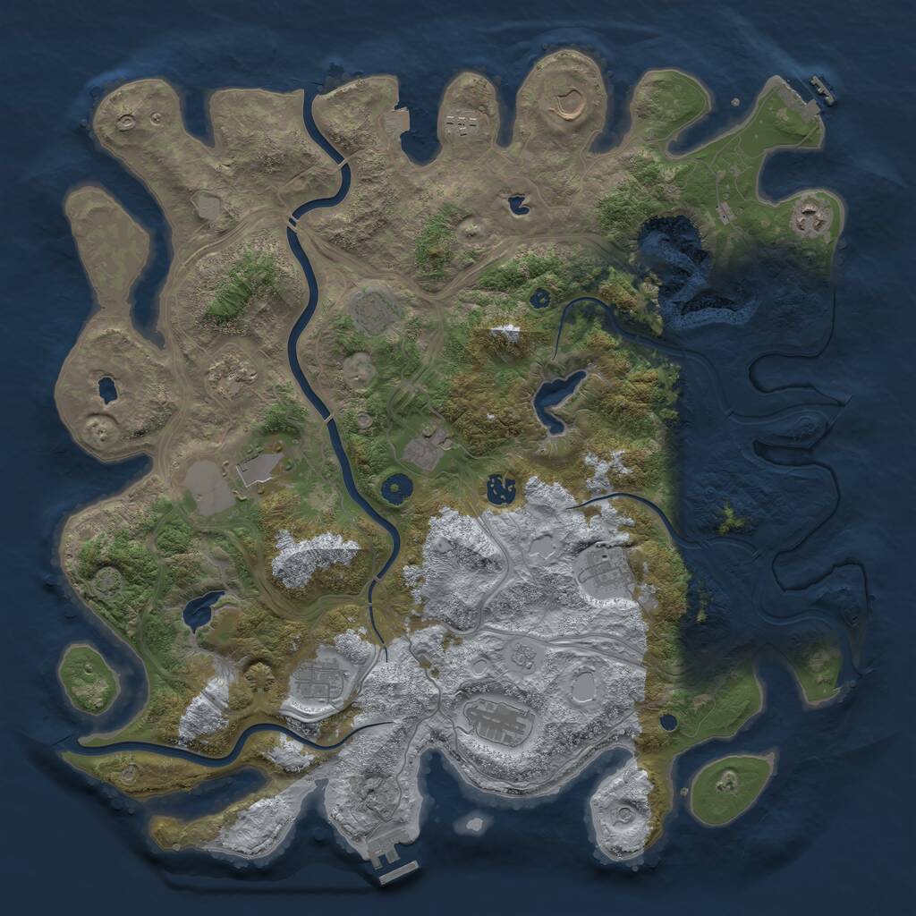 Rust Map: Procedural Map, Size: 4500, Seed: 5937606, 17 Monuments