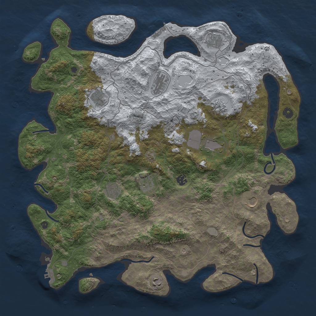 Rust Map: Procedural Map, Size: 4500, Seed: 3380142, 20 Monuments