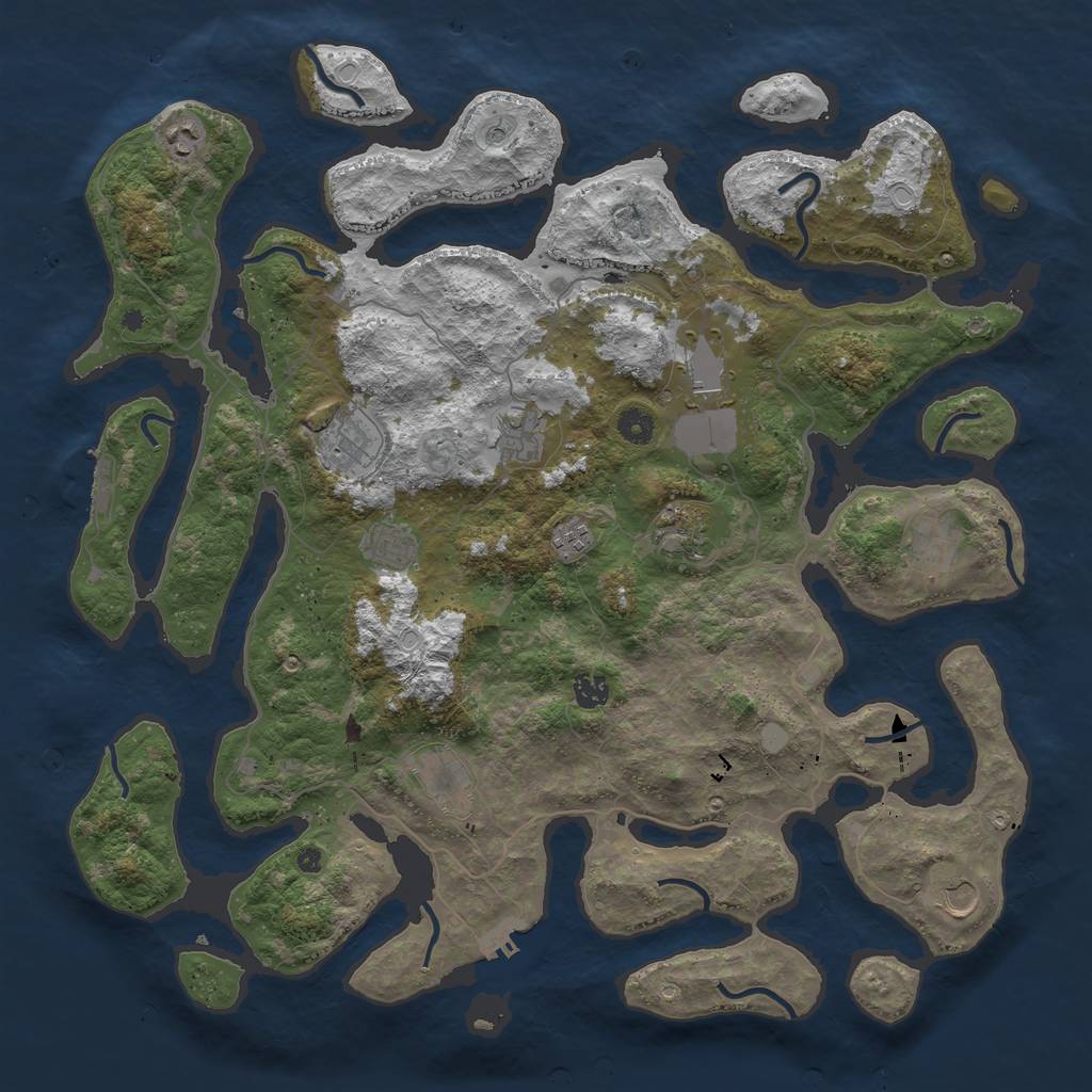 Rust Map: Procedural Map, Size: 4500, Seed: 6344909, 19 Monuments