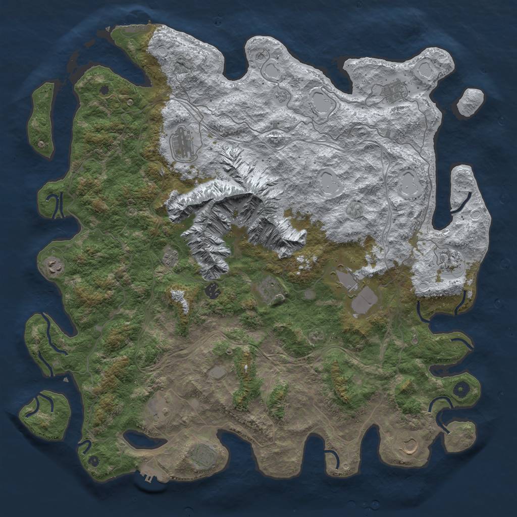 Rust Map: Procedural Map, Size: 5000, Seed: 1564, 20 Monuments