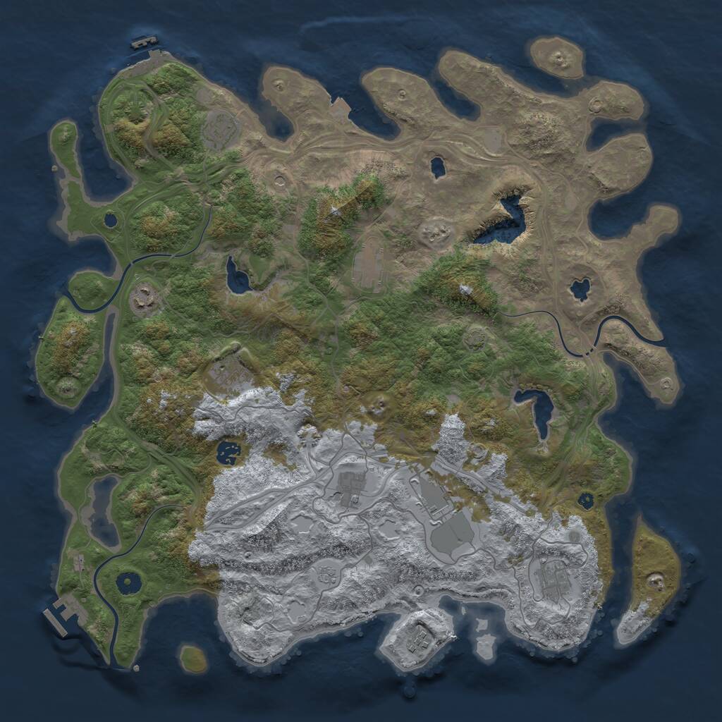 Rust Map: Procedural Map, Size: 4500, Seed: 285067, 15 Monuments