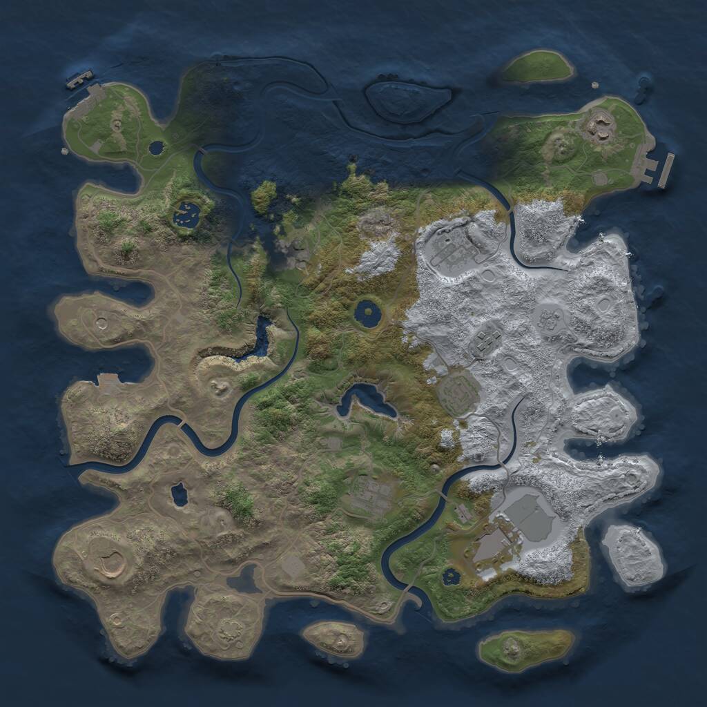 Rust Map: Procedural Map, Size: 4000, Seed: 1050066287, 15 Monuments