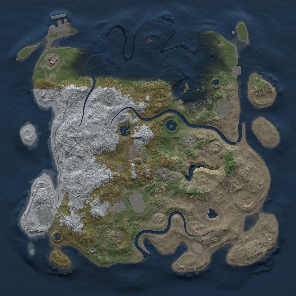 Rust Map: Procedural Map, Size: 4000, Seed: 242228, 15 Monuments
