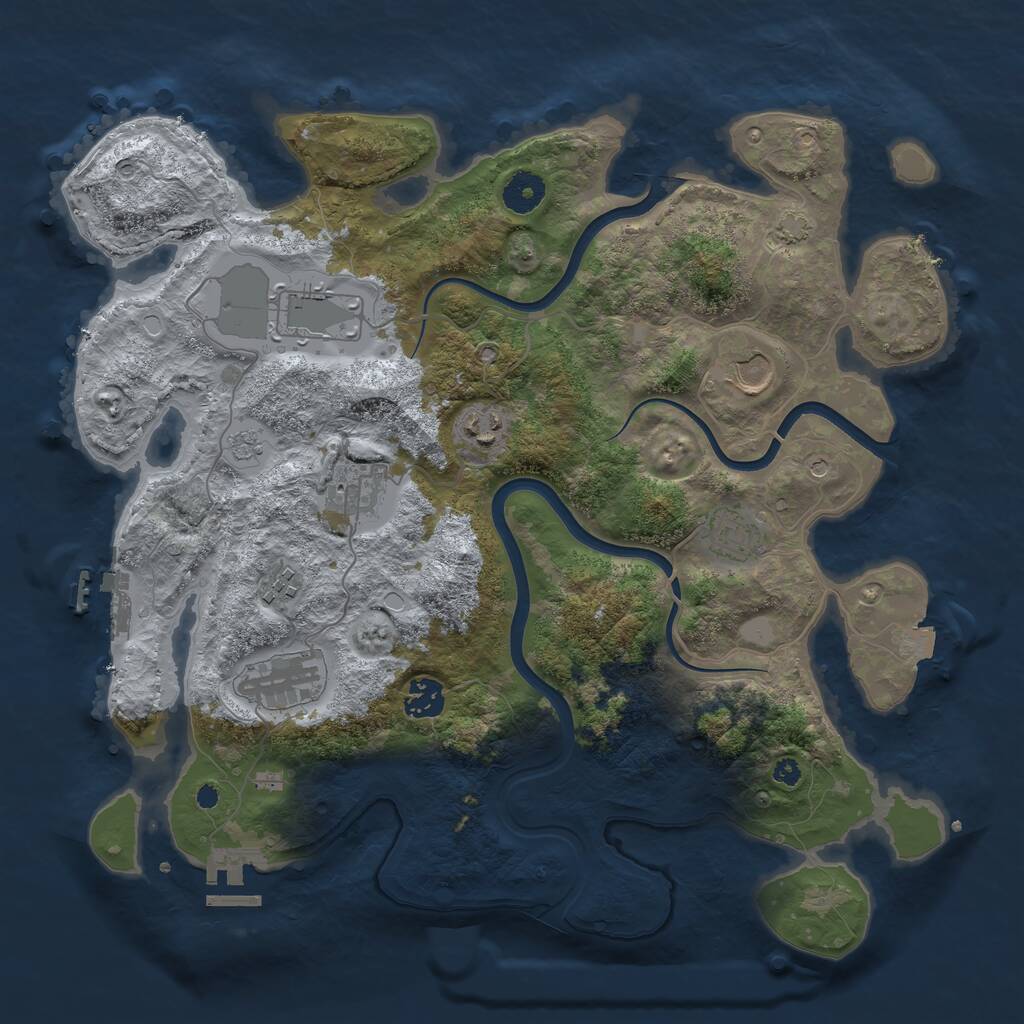 Rust Map: Procedural Map, Size: 3750, Seed: 15116, 14 Monuments