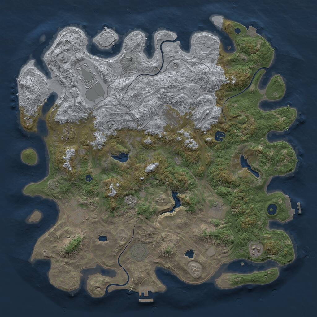 Rust Map: Procedural Map, Size: 4500, Seed: 144774, 15 Monuments