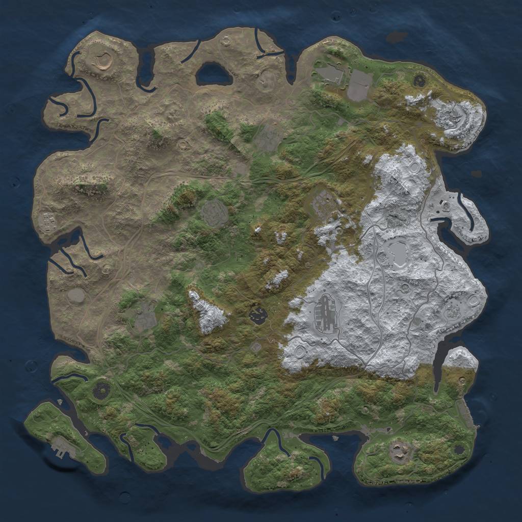 Rust Map: Procedural Map, Size: 4500, Seed: 224303, 20 Monuments