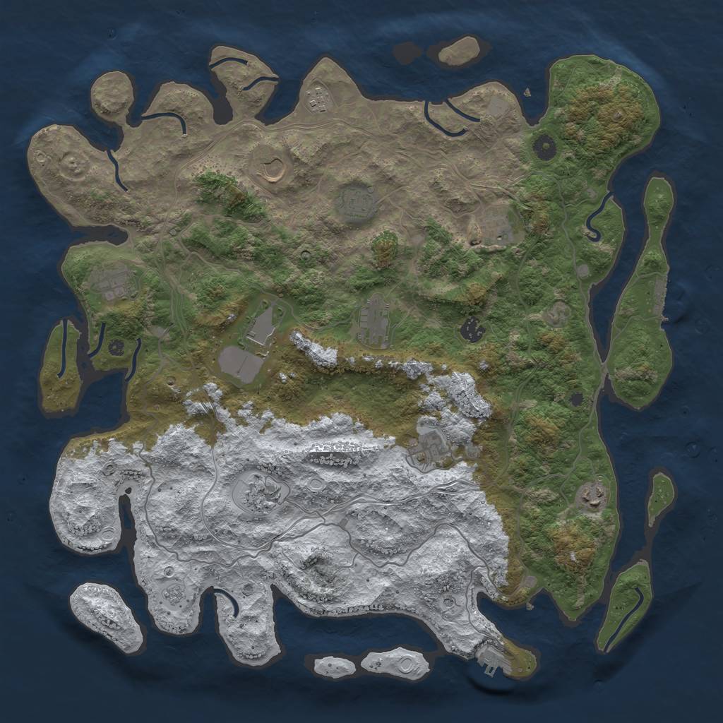 Rust Map: Procedural Map, Size: 4500, Seed: 31009, 20 Monuments