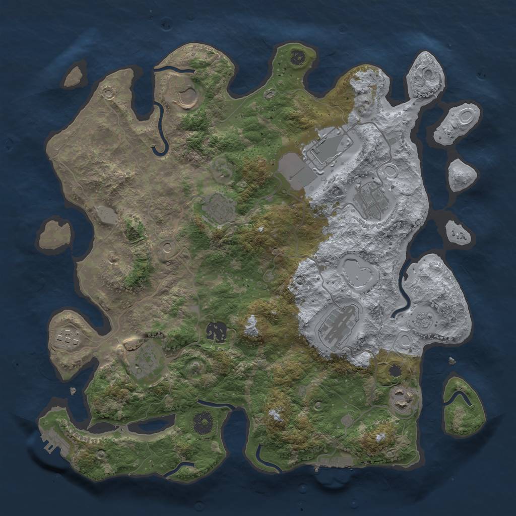 Rust Map: Procedural Map, Size: 3550, Seed: 324298, 16 Monuments