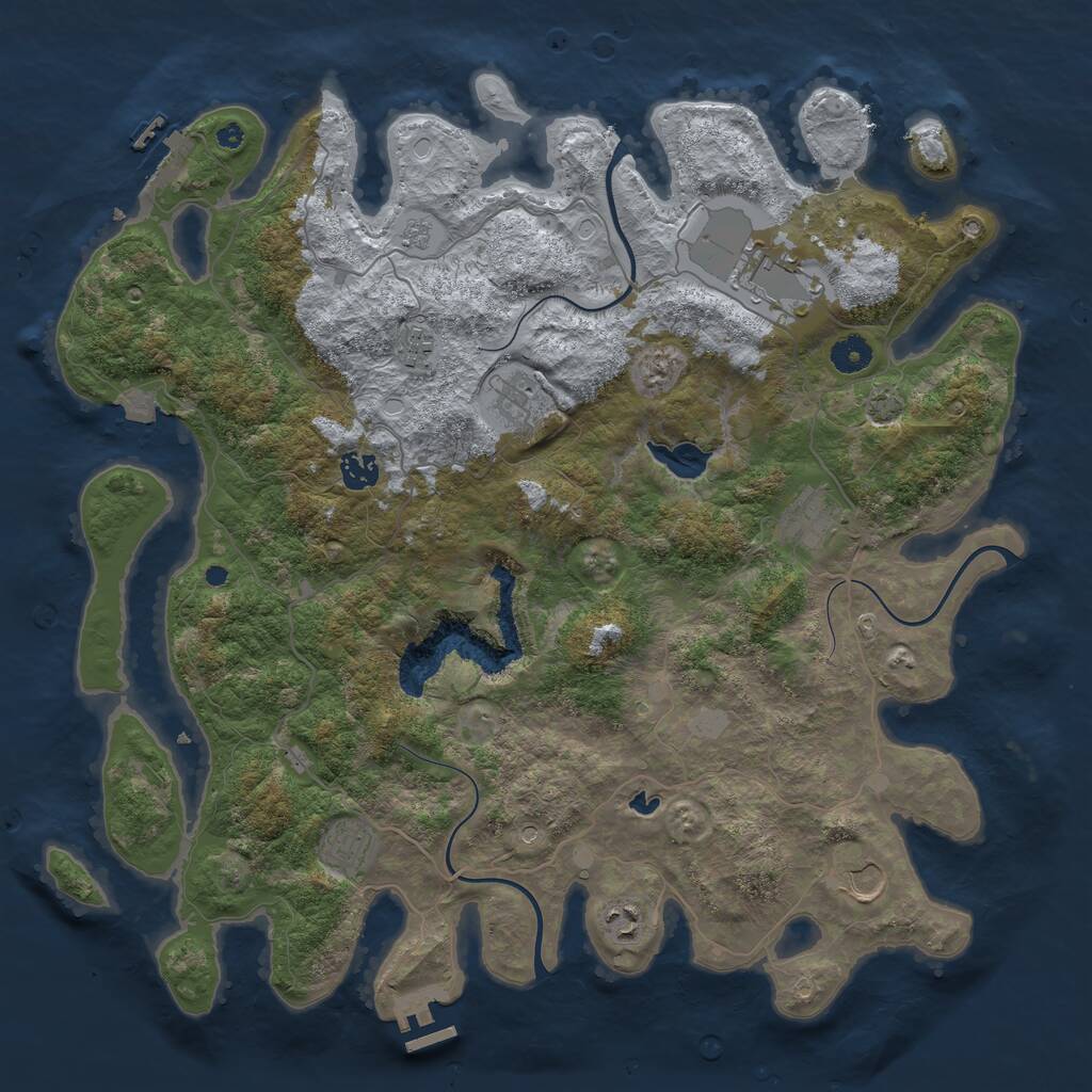 Rust Map: Procedural Map, Size: 4200, Seed: 666777888, 14 Monuments