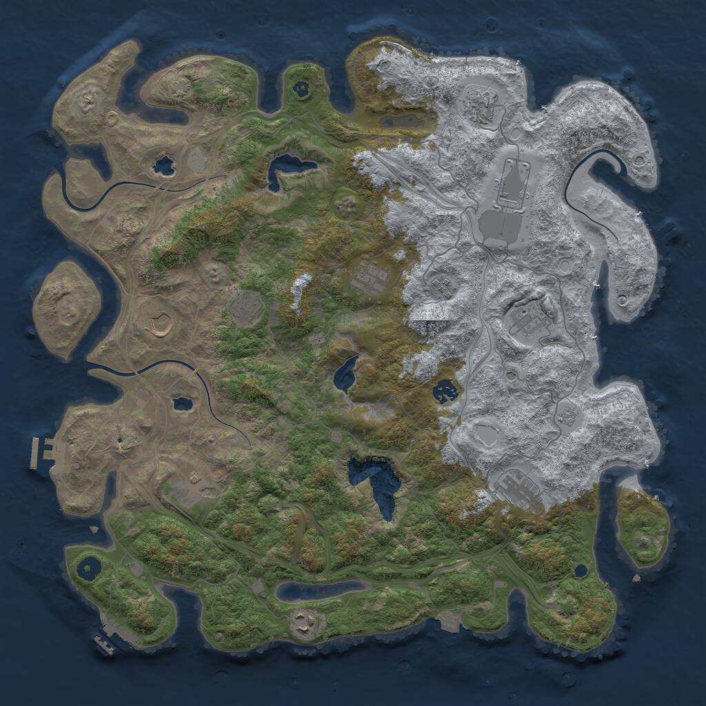Rust Map: Procedural Map, Size: 4500, Seed: 2969973, 17 Monuments