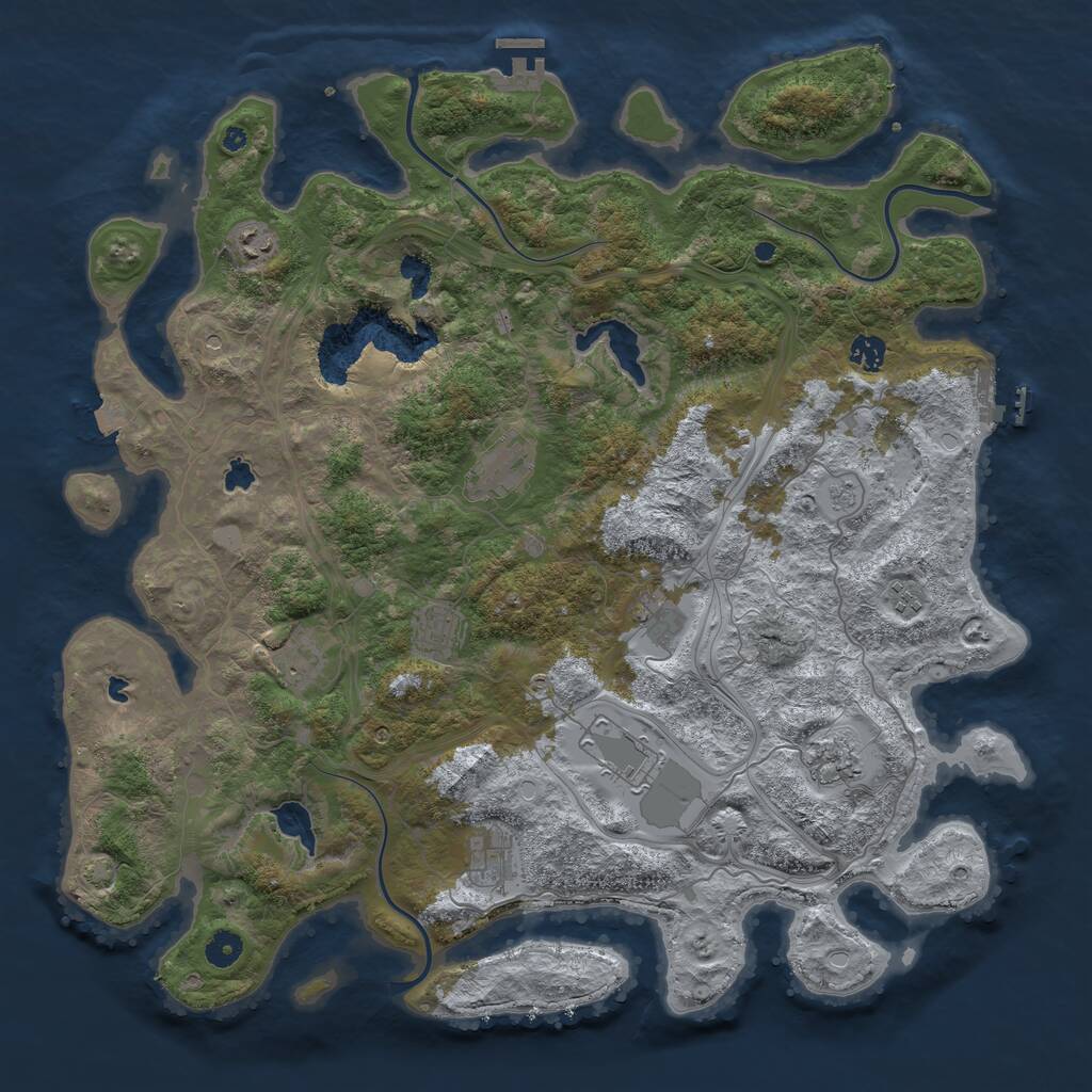 Rust Map: Procedural Map, Size: 4500, Seed: 3015489, 16 Monuments