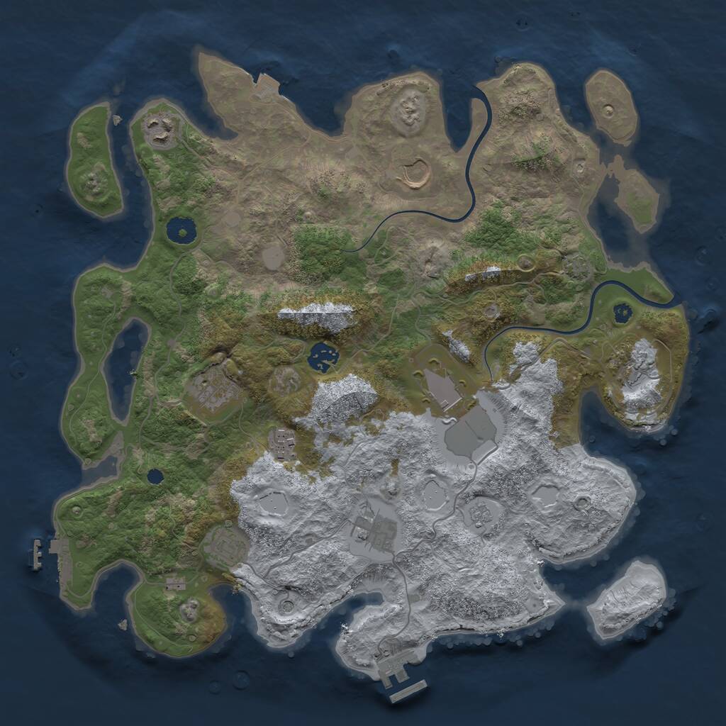 Rust Map: Procedural Map, Size: 3750, Seed: 322458994, 15 Monuments