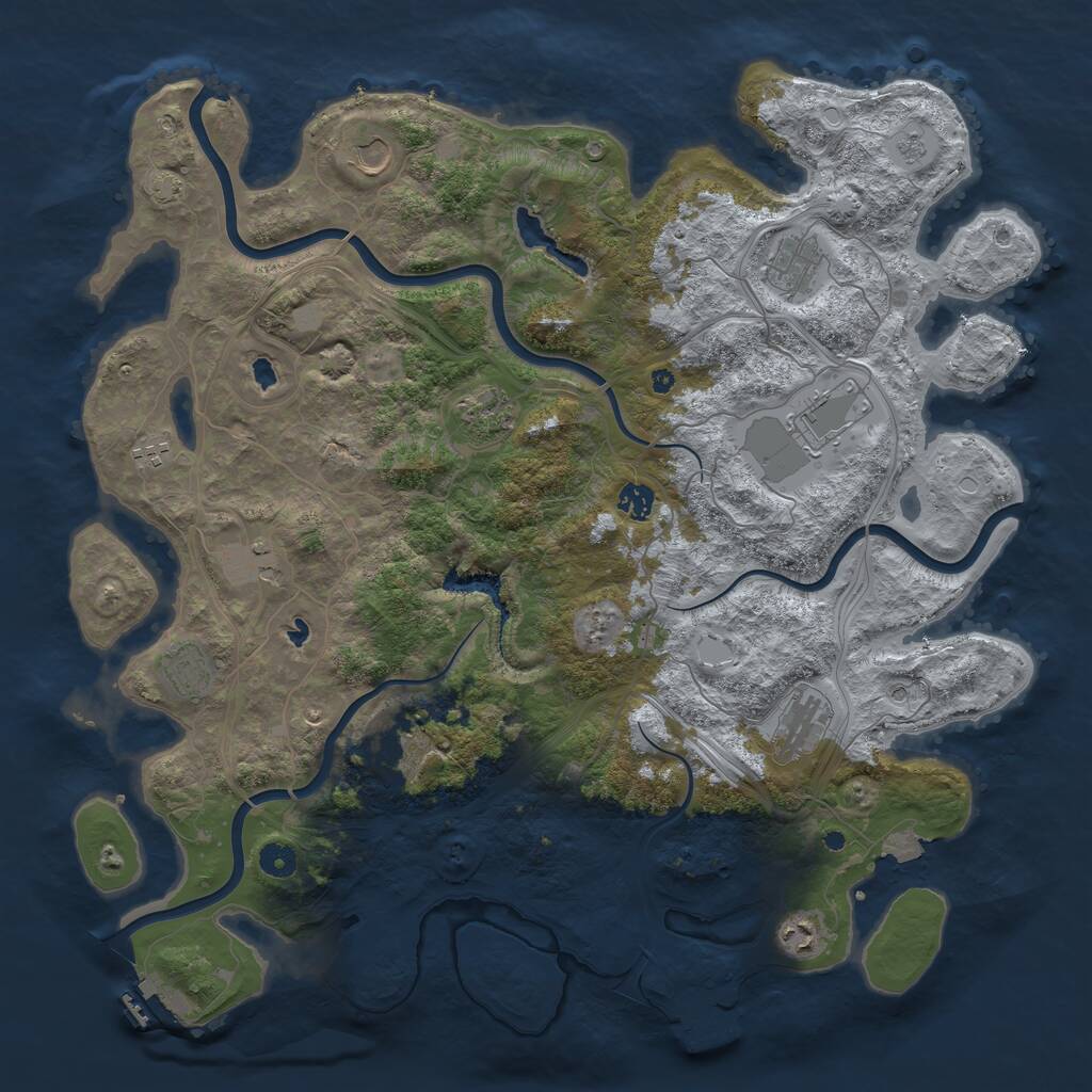 Rust Map: Procedural Map, Size: 4500, Seed: 3344717, 17 Monuments