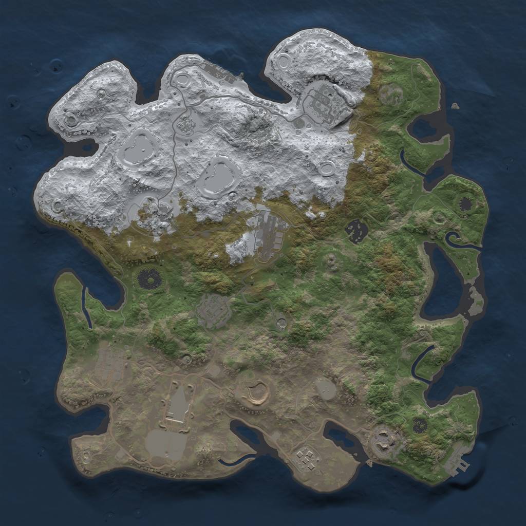 Rust Map: Procedural Map, Size: 3500, Seed: 1488099189, 19 Monuments