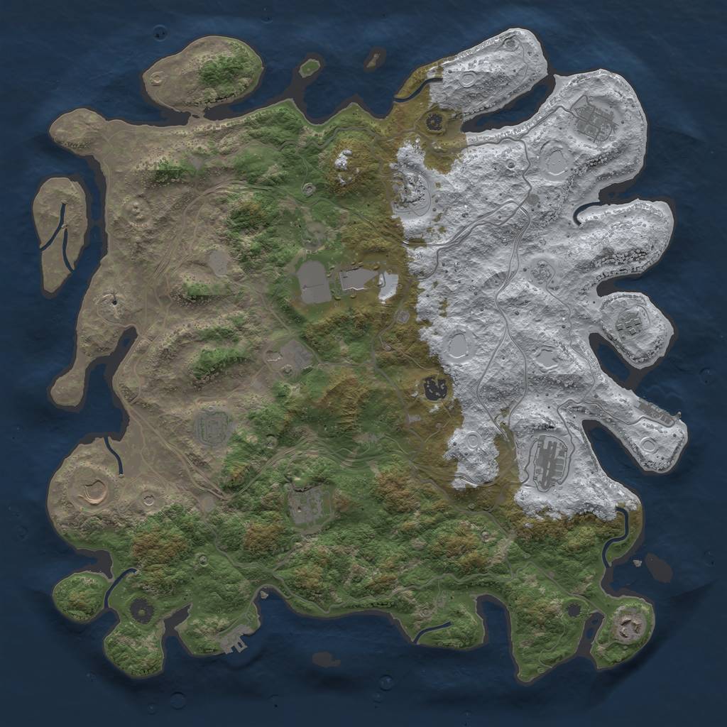 Rust Map: Procedural Map, Size: 4500, Seed: 439408, 20 Monuments