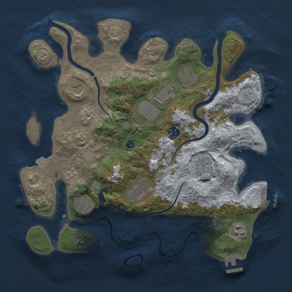 Rust Map: Procedural Map, Size: 3550, Seed: 541495, 15 Monuments
