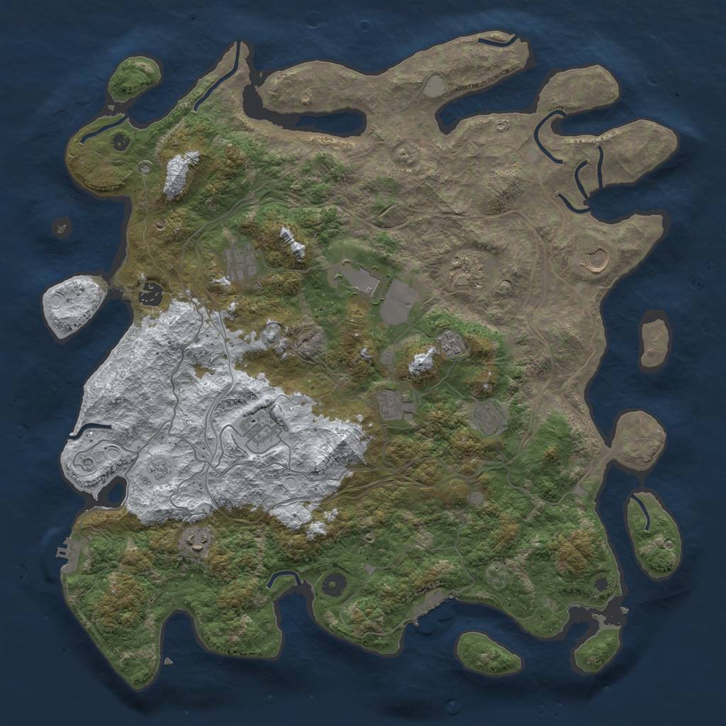 Rust Map: Procedural Map, Size: 4500, Seed: 1578773, 19 Monuments