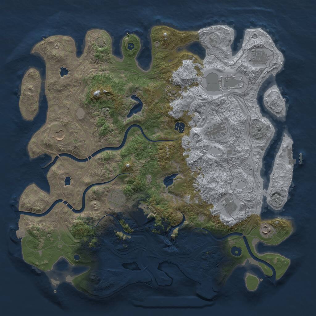 Rust Map: Procedural Map, Size: 4500, Seed: 3226811, 17 Monuments