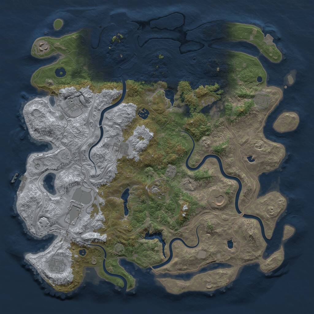 Rust Map: Procedural Map, Size: 4500, Seed: 1718840, 17 Monuments