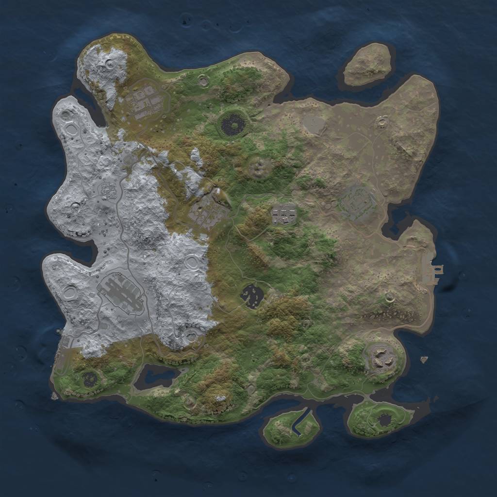 Rust Map: Procedural Map, Size: 3300, Seed: 748545, 16 Monuments