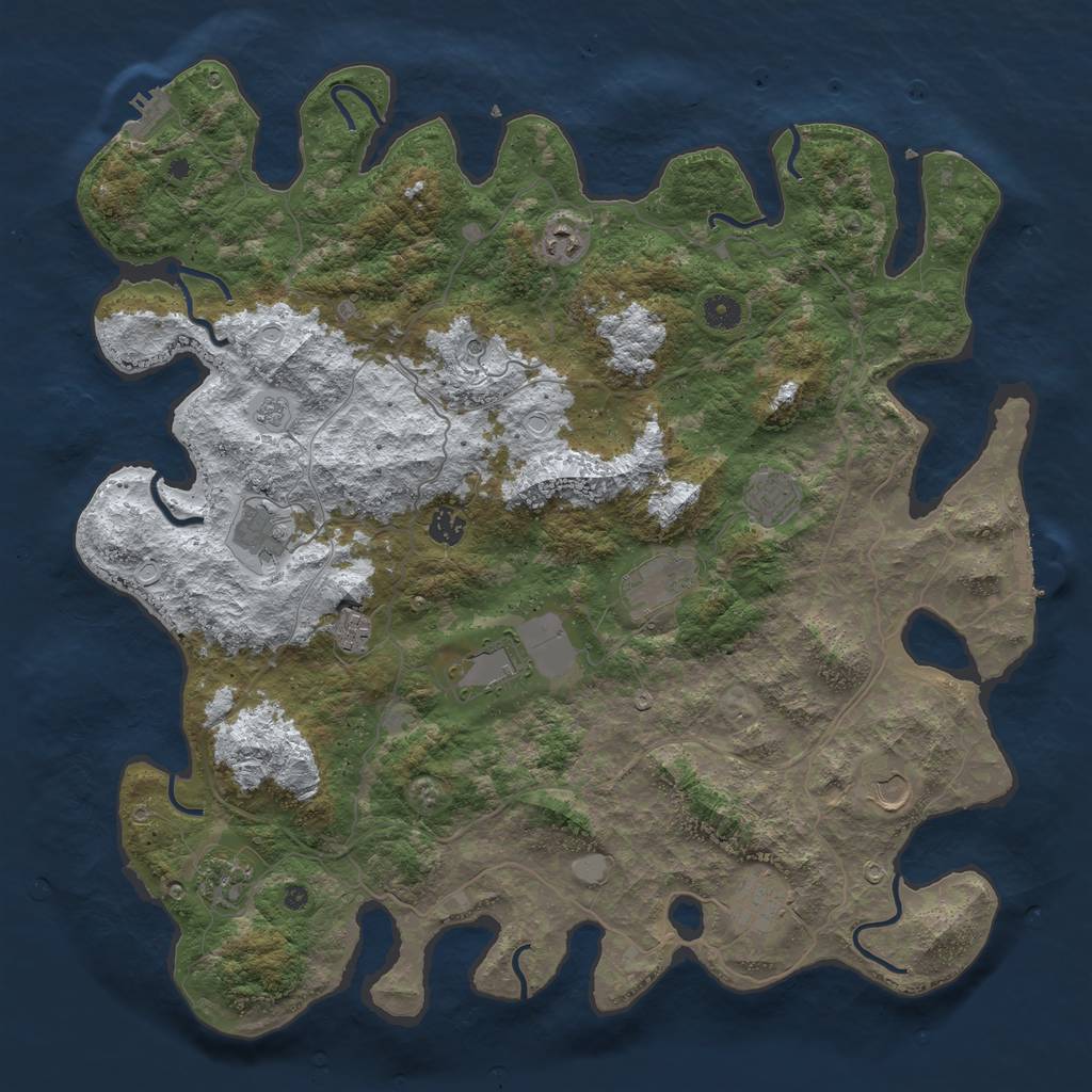 Rust Map: Procedural Map, Size: 4500, Seed: 1975531, 19 Monuments