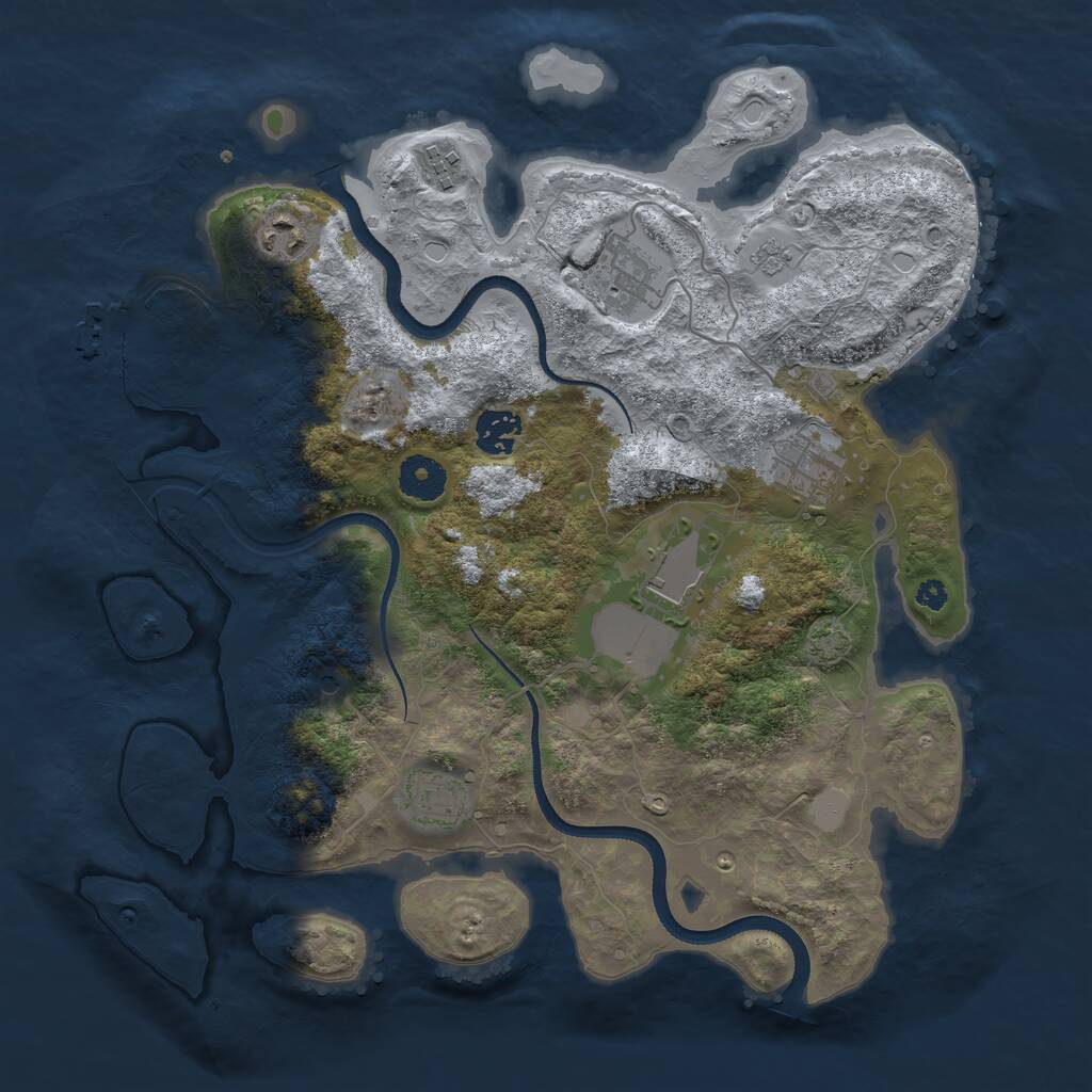 Rust Map: Procedural Map, Size: 3550, Seed: 230207, 12 Monuments