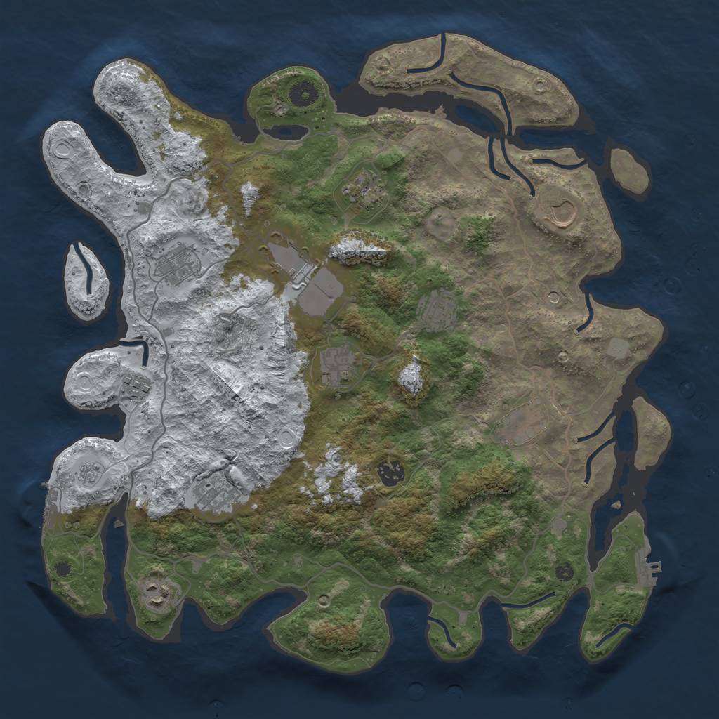 Rust Map: Procedural Map, Size: 4000, Seed: 541021, 20 Monuments