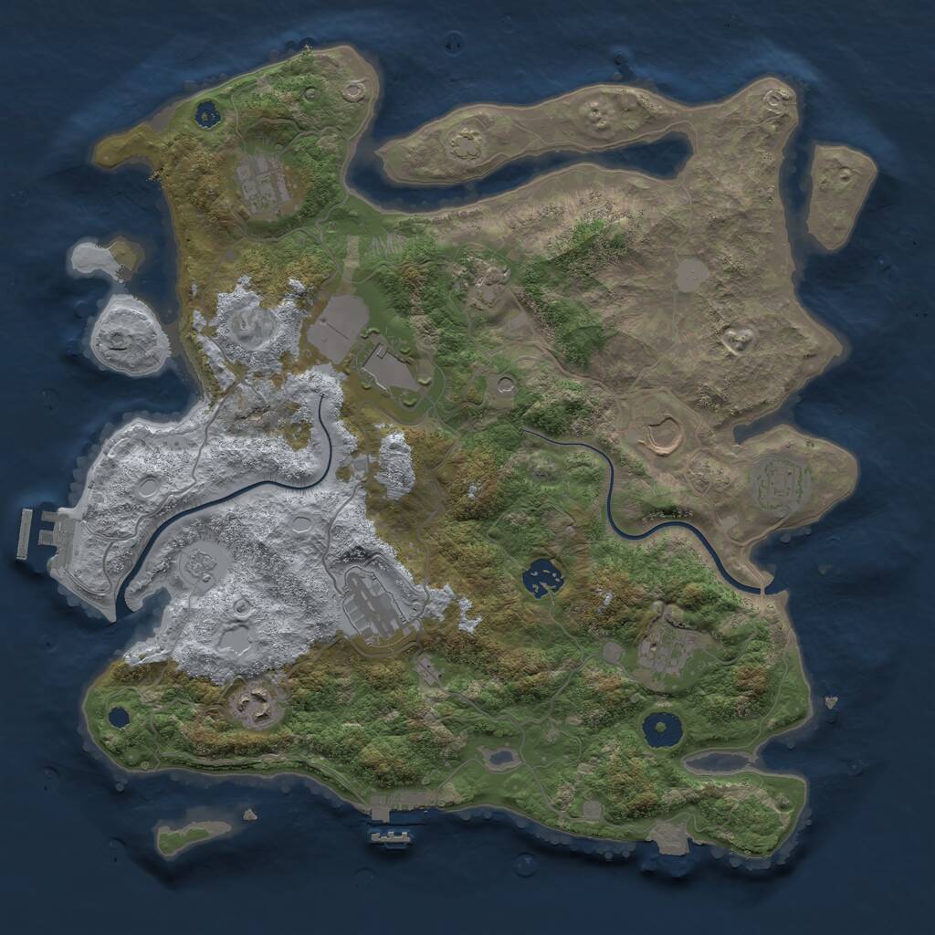 Rust Map: Procedural Map, Size: 3700, Seed: 11658798, 15 Monuments