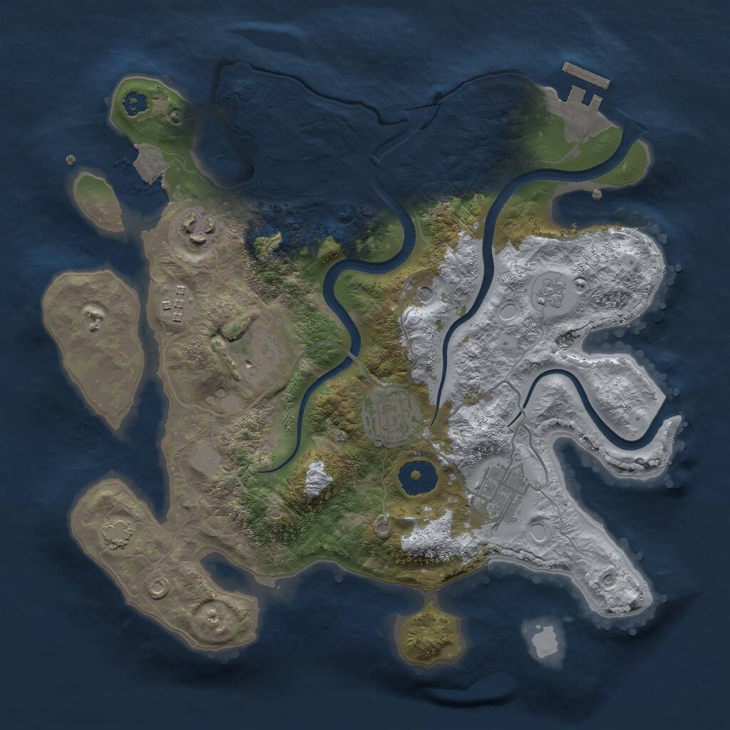 Rust Map: Procedural Map, Size: 3000, Seed: 441, 10 Monuments