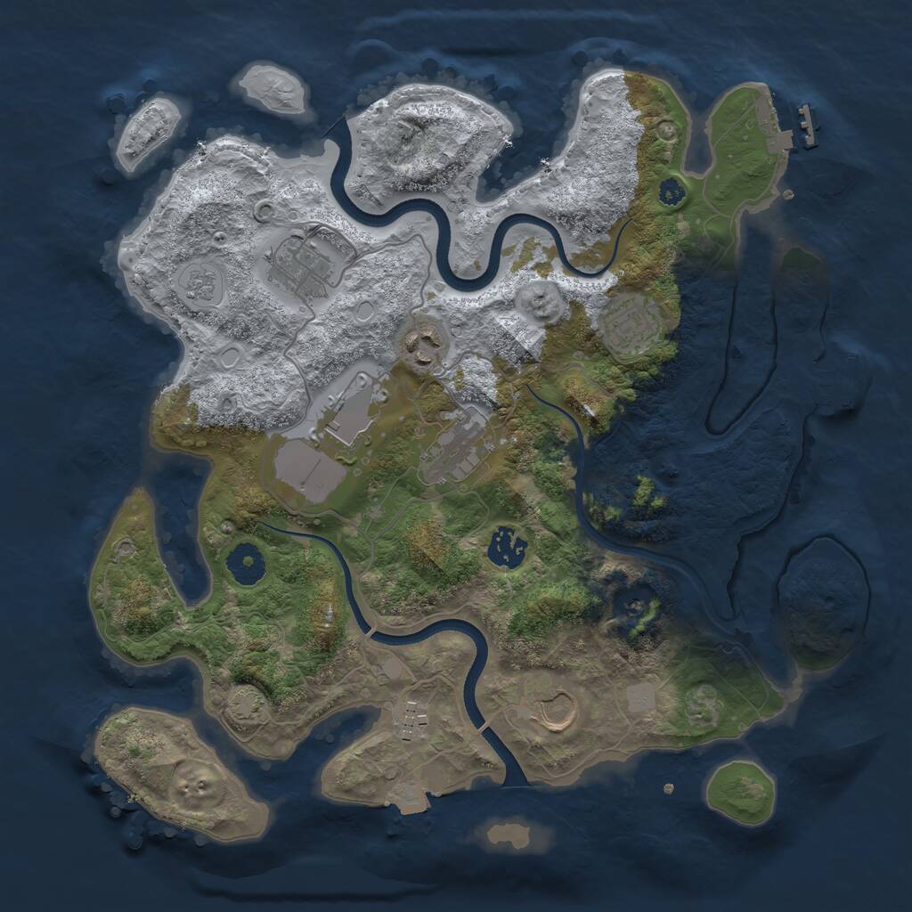 Rust Map: Procedural Map, Size: 3500, Seed: 269140, 14 Monuments