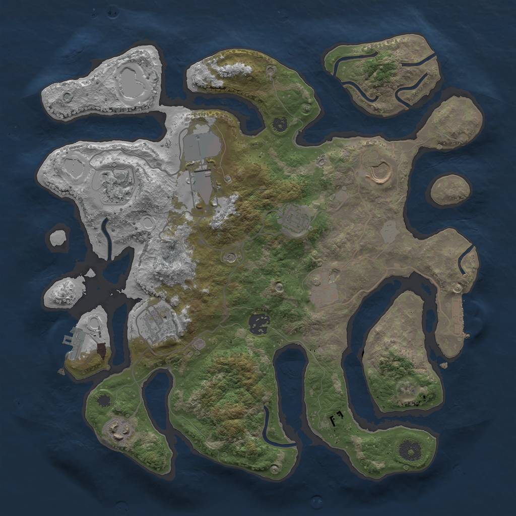 Rust Map: Procedural Map, Size: 3550, Seed: 912731, 16 Monuments
