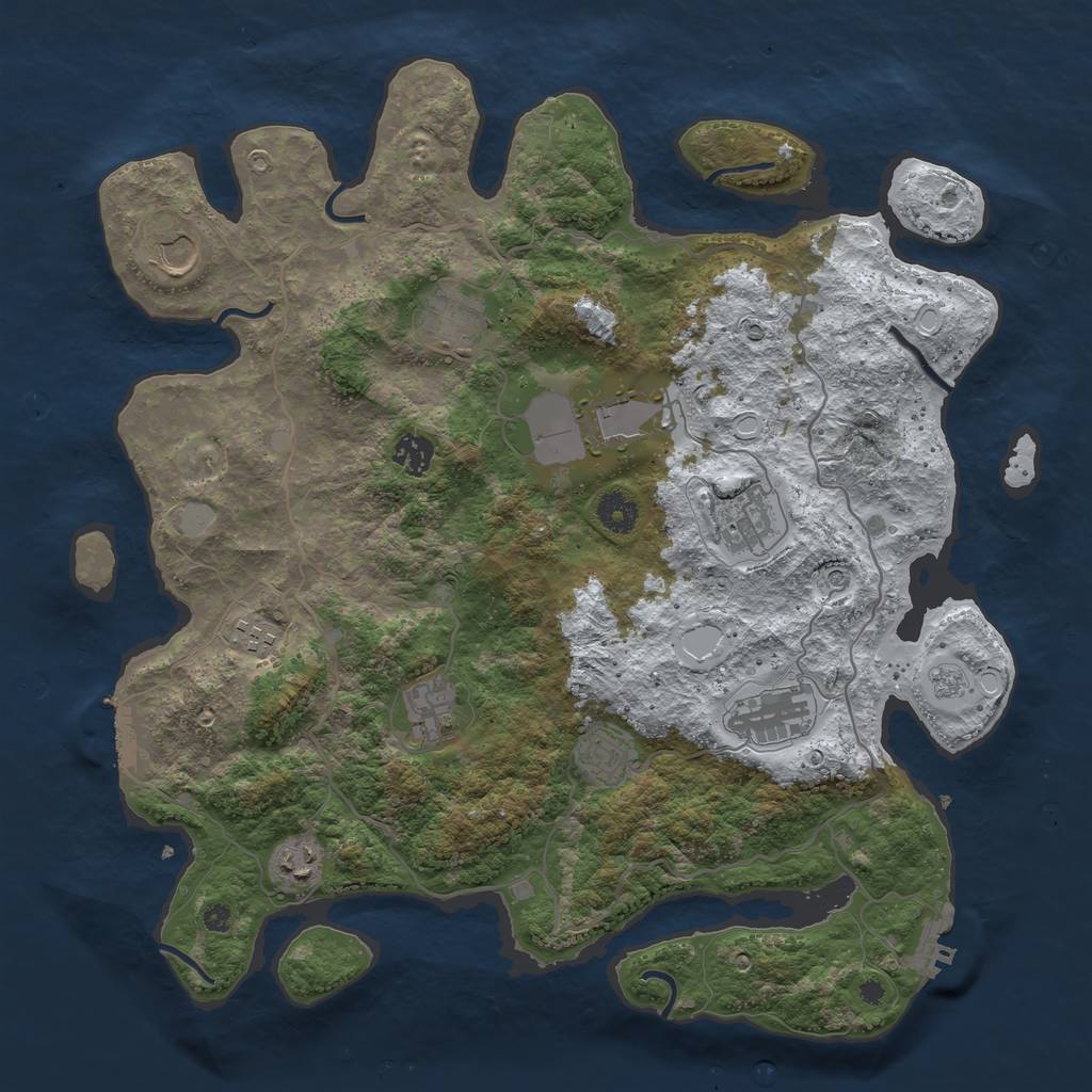 Rust Map: Procedural Map, Size: 4000, Seed: 9756298, 19 Monuments